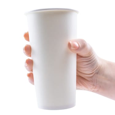 Blank 20oz Eco-Friendly White Paper Hot Cups 