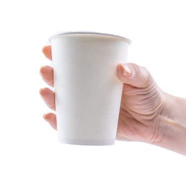 Blank 12oz Eco-Friendly White Paper Hot Cups