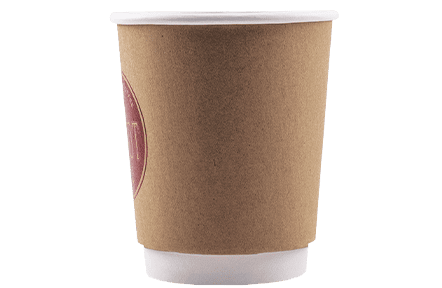 8oz Double Walled Kraft Hot Cups - Full Wrap Printed