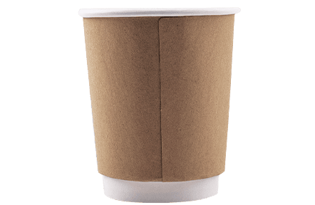 8oz Double Walled Kraft Hot Cups - Full Wrap Printed