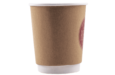8oz Double Walled Kraft Hot Cups - Full Wrap Printed