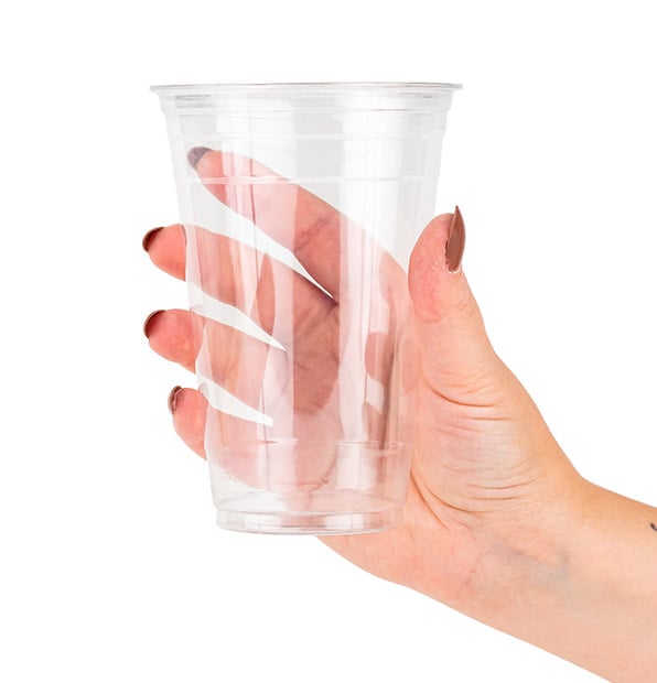 Choice 20 oz. Clear PET Plastic Cup with Flat Lid - 50/Pack