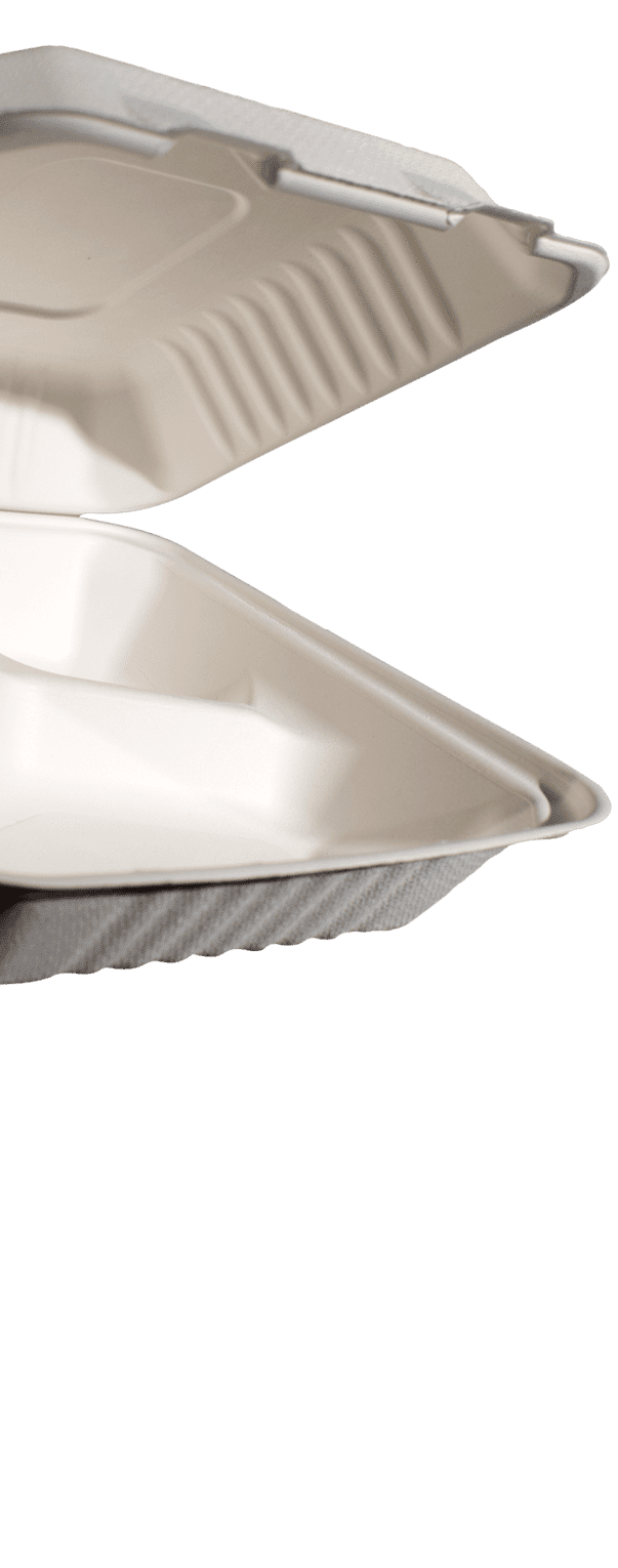 8x8 Bagasse Food Container - 3 Compartmen 8x8 Bagasse Food Container - 3 Compartment