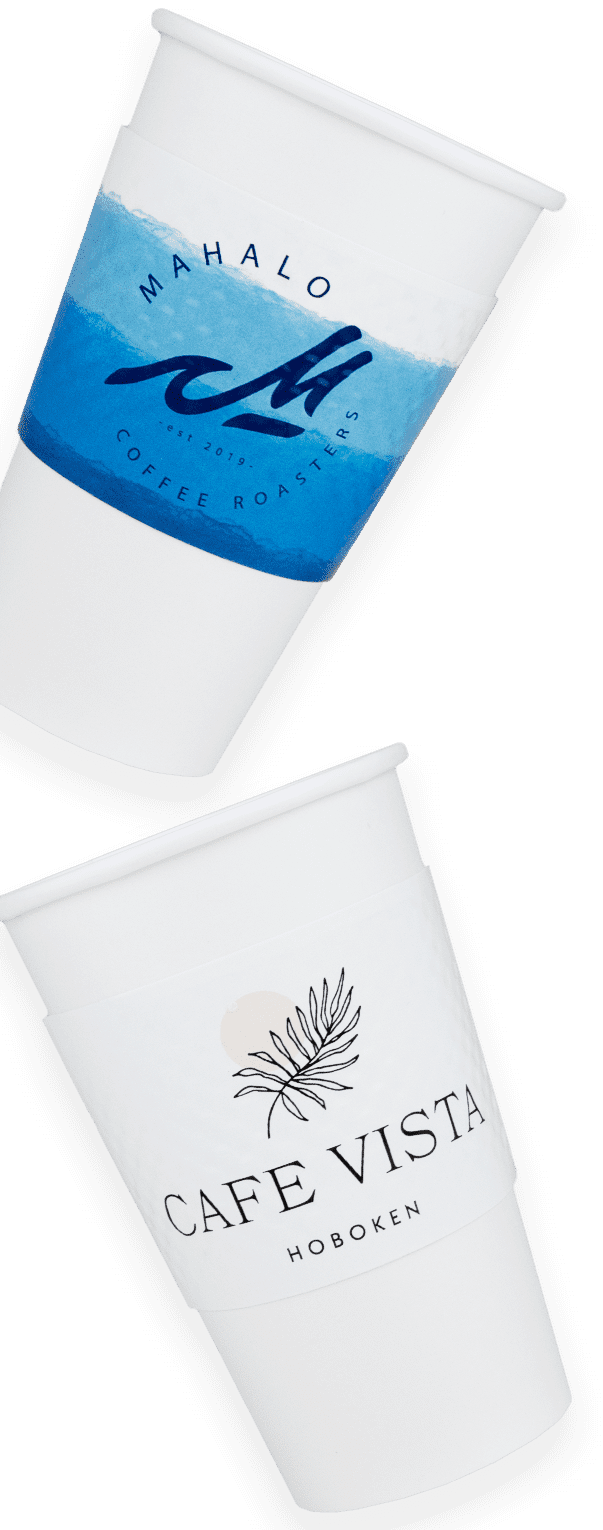 P-DWS-Leftside White Dimple Coffee Sleeves