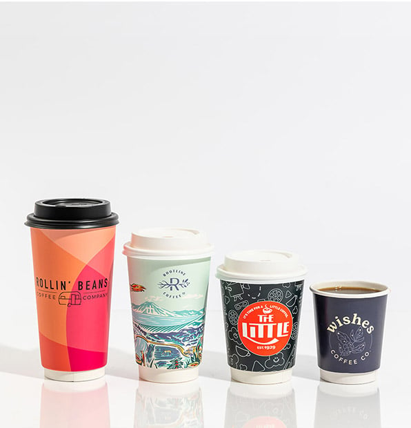 Custom printed Full-Color Double Wall Paper Hot Cups