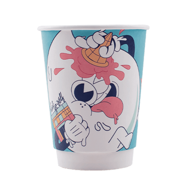 12 oz. Custom Eco-Friendly White Paper Cups, Full-Color Imprint