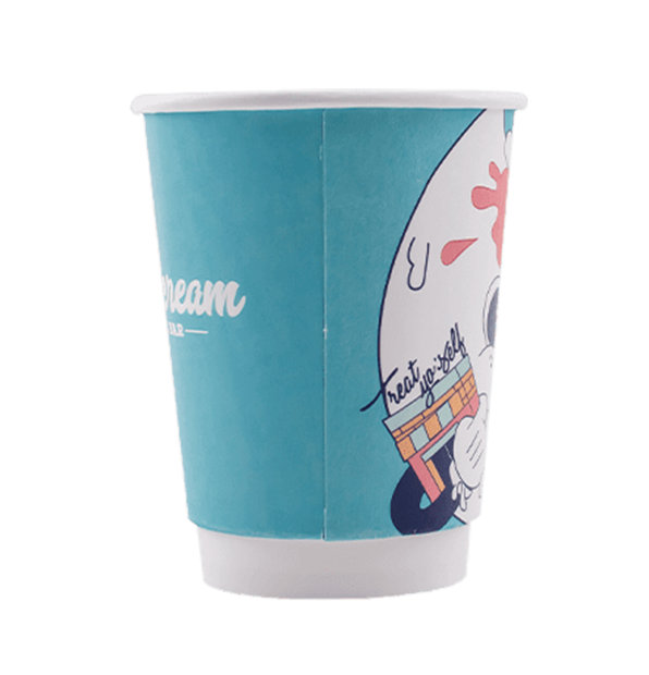 12 oz. Custom Printed Recyclable Double Walled Paper Cup 600/Case