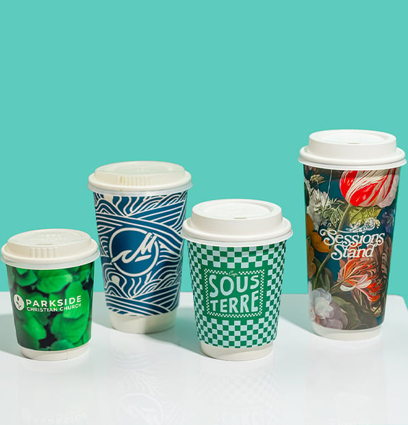 Custom Full-Color,Full-Wrap Double Wall Hot Cups