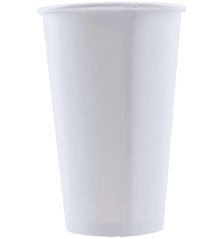 Eco Friendly White Poly Paper Hot Coffee Cups w/ Black Dome Lids 500 Pack 16 oz 