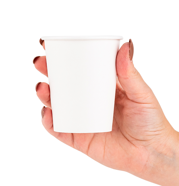Choice 8 oz. Tall White Poly Paper Hot Cup - 1000/Case