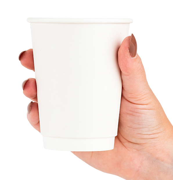 Choice 20 oz. White Smooth Double Wall Paper Hot Cup - 20/Pack
