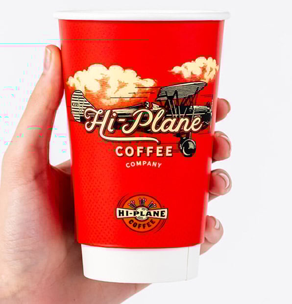 Custom Insulated White Hot Cups 16oz