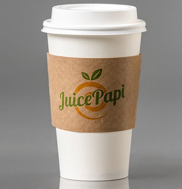 Dimpled Kraft Sleeve Juice papi logo