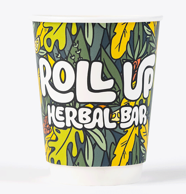 Custom Insulated White Hot Cups 12oz