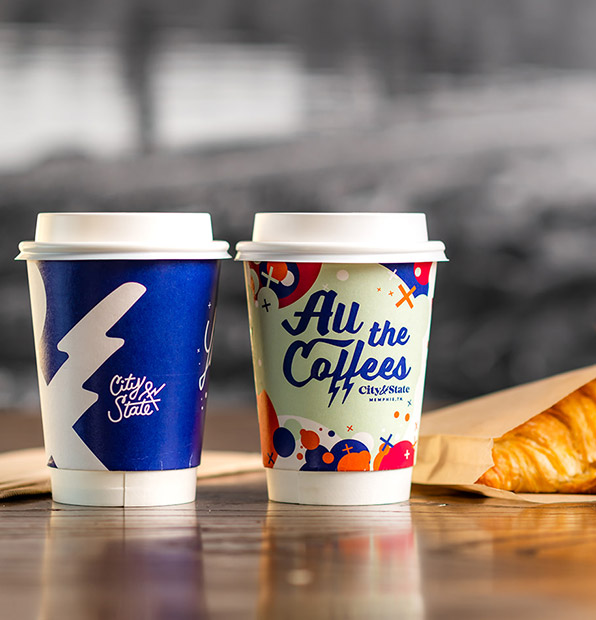 Custom Insulated White Hot Cups 12oz