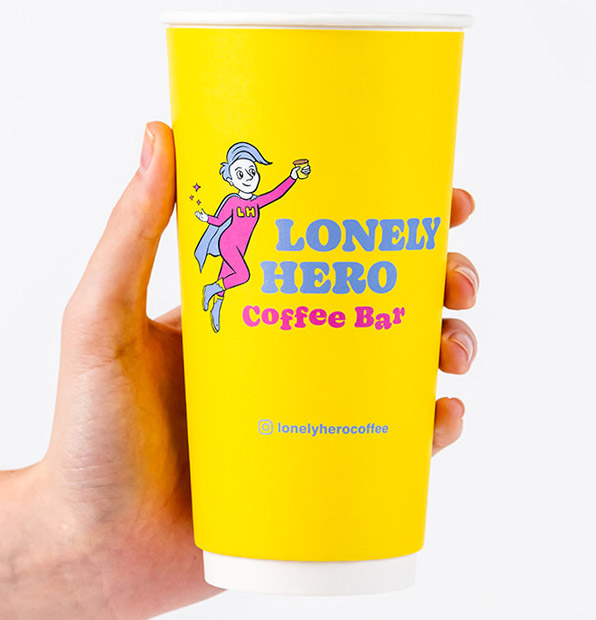 Custom Insulated White Hot Cups 20oz