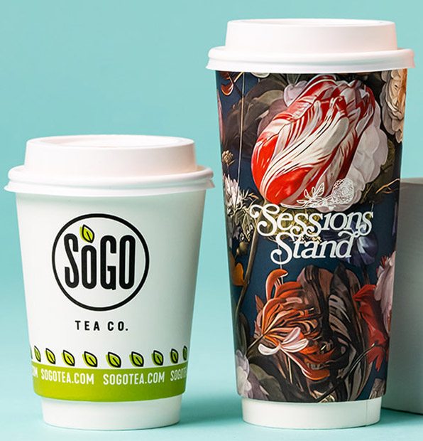 Custom Insulated White Hot Cups 20oz