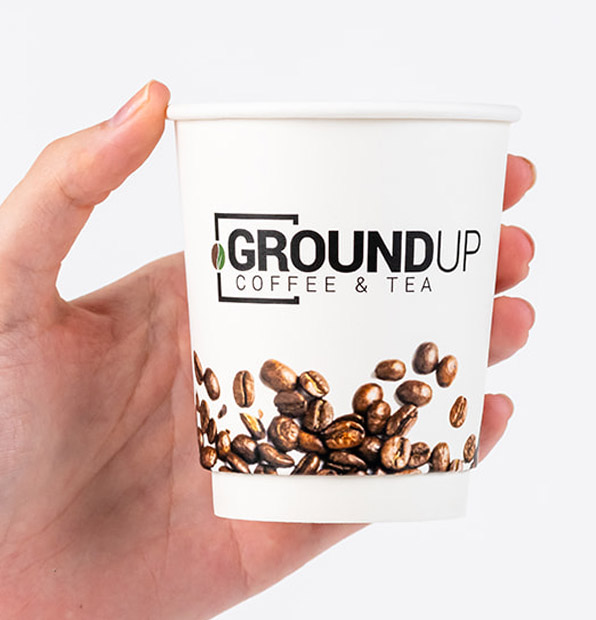 Custom Insulated White Hot Cups 8oz