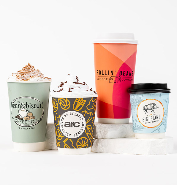 Custom Insulated White Hot Cups 8oz