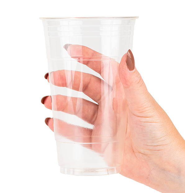 24 Oz Disposable Plastic To Go Cups with Flat Lids and Straws