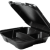 9.25" x 9.25" Black Foam 3 Compartment Tray