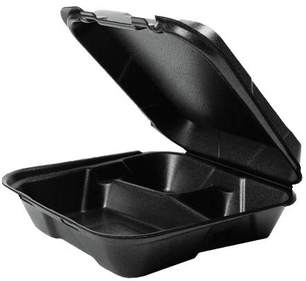 9.25" x 9.25" Black Foam 3 Compartment Tray