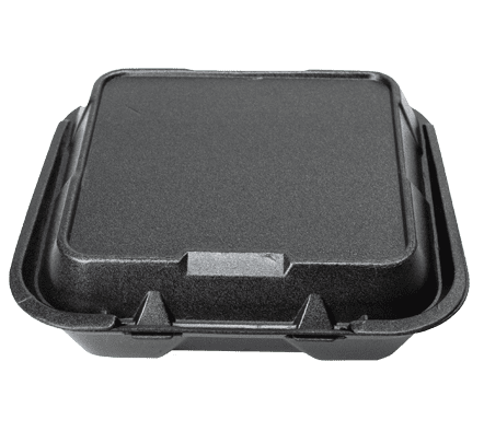 9.25x9.25 Black Foam Food Container