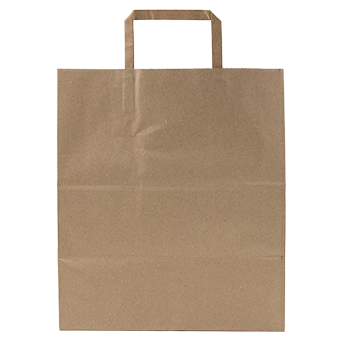 Paper Bag with Handles Kraft White 90g/m² 32+16x43cm (50 Units)