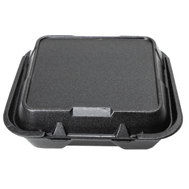 9.25x9.25 Black Foam Food Container