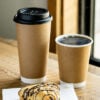 20oz Kraft Double Wall Paper Hot Cup with lid