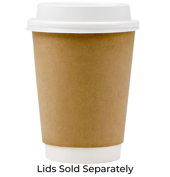 12 oz Kraft Double Wall Paper Hot Cup | 500/Case