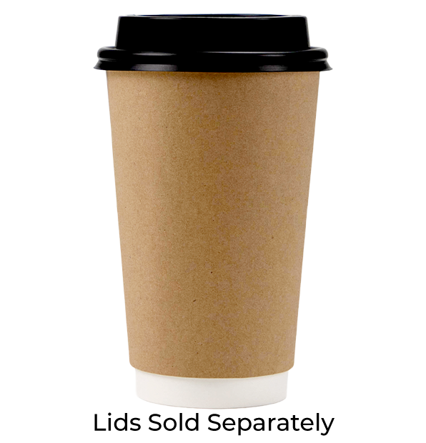 12 oz Kraft Double Wall Paper Hot Cup | 500/Case