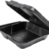 9.25x9.25 Black Foam Food Container
