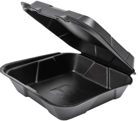 9.25x9.25 Black Foam Food Container
