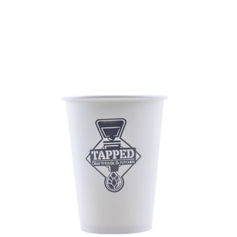 12 oz Custom Printed Eco-Friendly White Paper Hot Cups