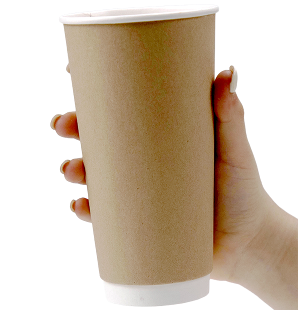 12 oz Kraft Double Wall Paper Hot Cup | 500/Case