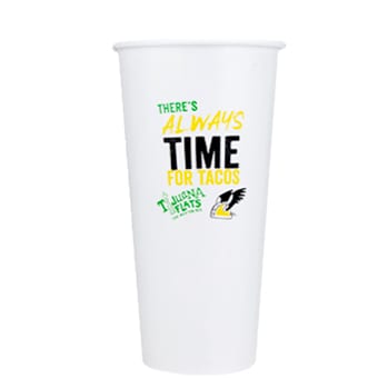 22oz Custom Printed White Paper Cold Cups