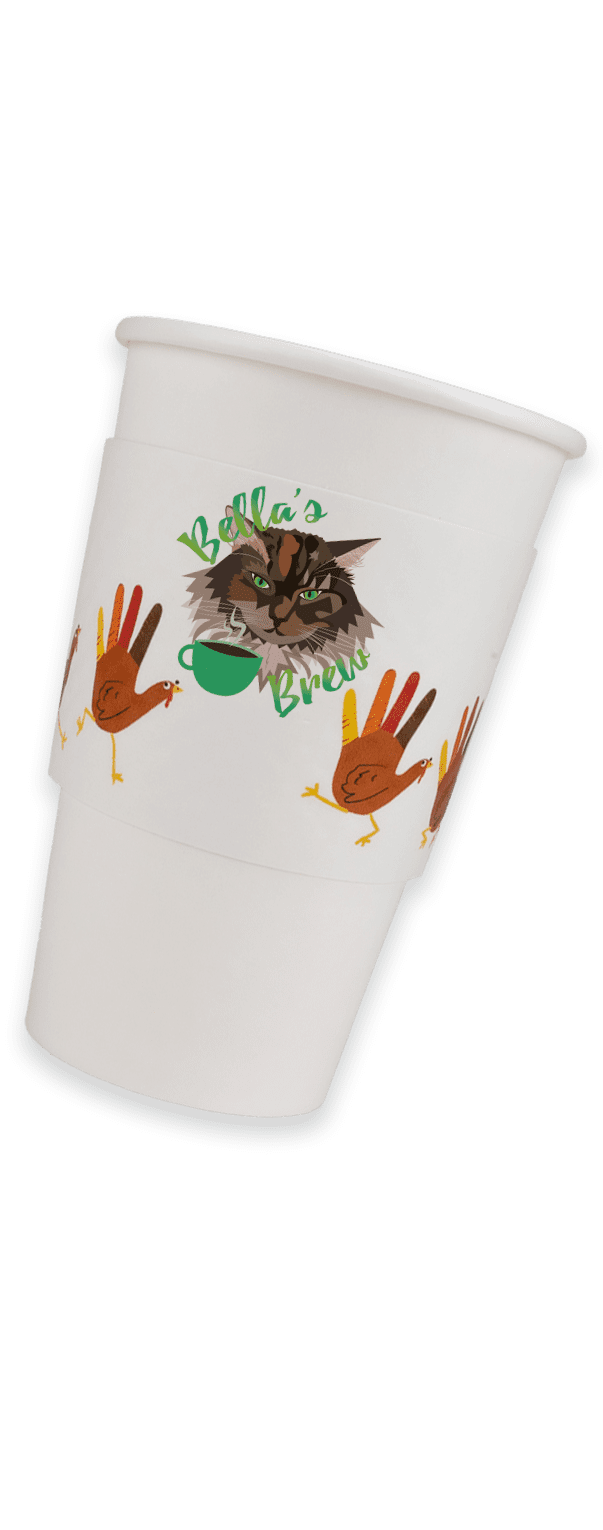 DWS-leftside White Dimple Coffee Sleeves