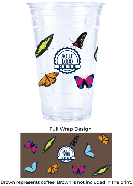 Spring 24oz PET Clear Cup - Butterfly Garden
