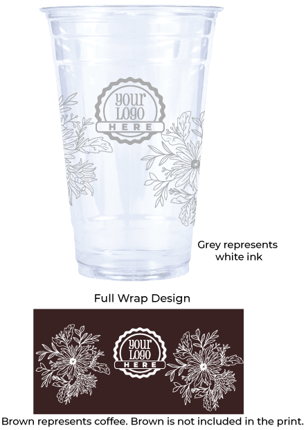 Spring 24oz PLA Eco-Friendly Clear Cups - Spring Floral