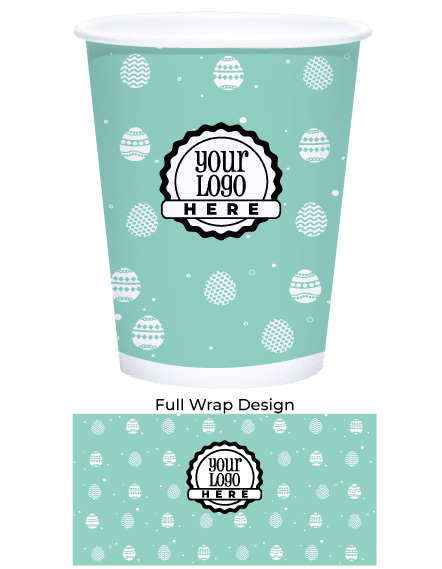Spring 8oz Custom Printed White Paper Hot Cups