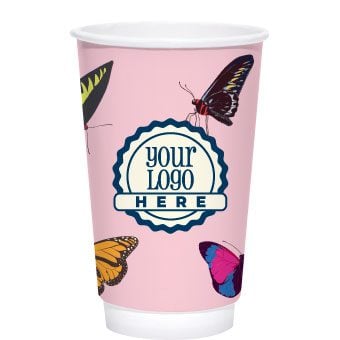 Spring 20oz Custom Printed White Insulated Paper Hot Cups