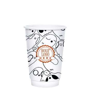 Spring 16oz Custom Printed White Insulated Paper Hot Cups