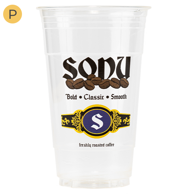 24 oz Custom Plastic Cups with Logo - Your Brand Cafe