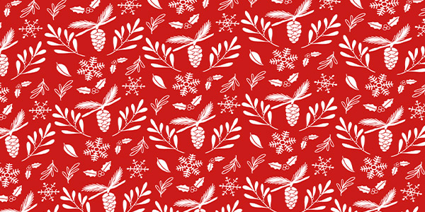 Winter Floral Red Design