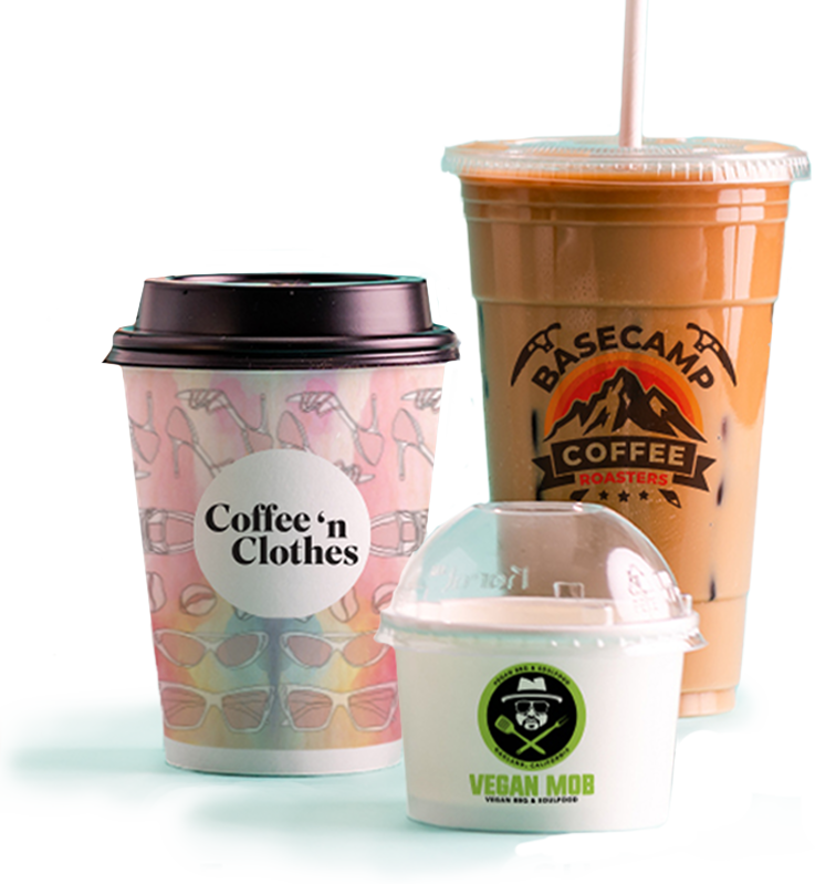 Branded disposable store coffee cups