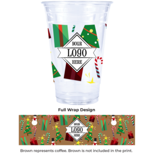 Plastic Cup with Christmas Present Pattern