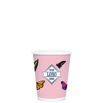 Spring 8oz Custom Printed White Paper Hot Cups