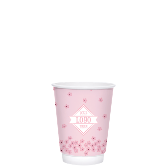 Spring 8oz Custom Printed White Insulated Paper Hot Cups