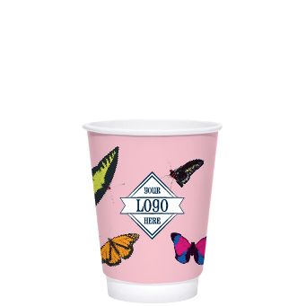 Spring 12oz Custom Printed White Insulated Paper Hot Cups
